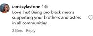 Another user "loves" Choppa's support (image via @iamkaylastone on Instagram)